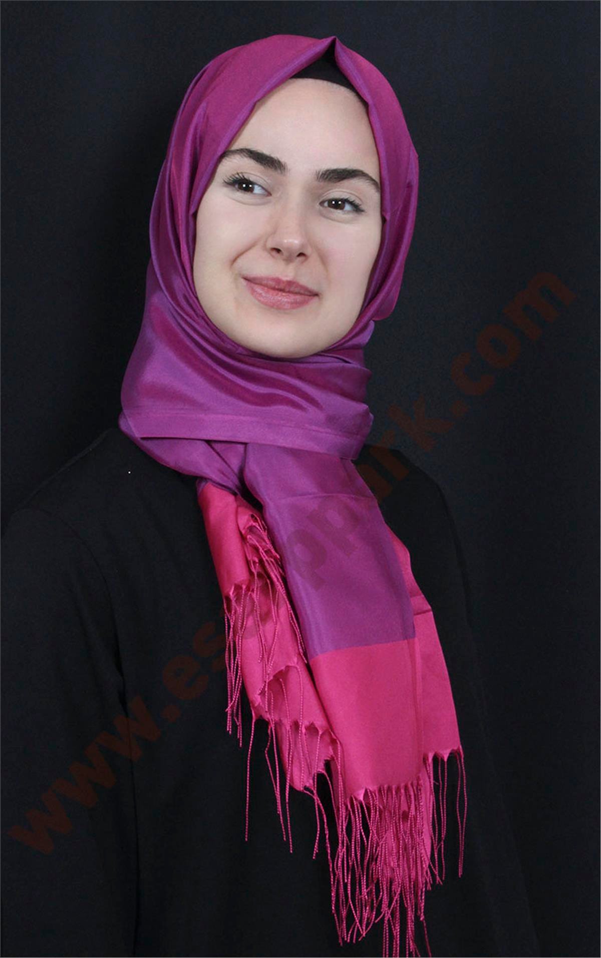 Prenses Tül Şal 2808-2 Fuşya
