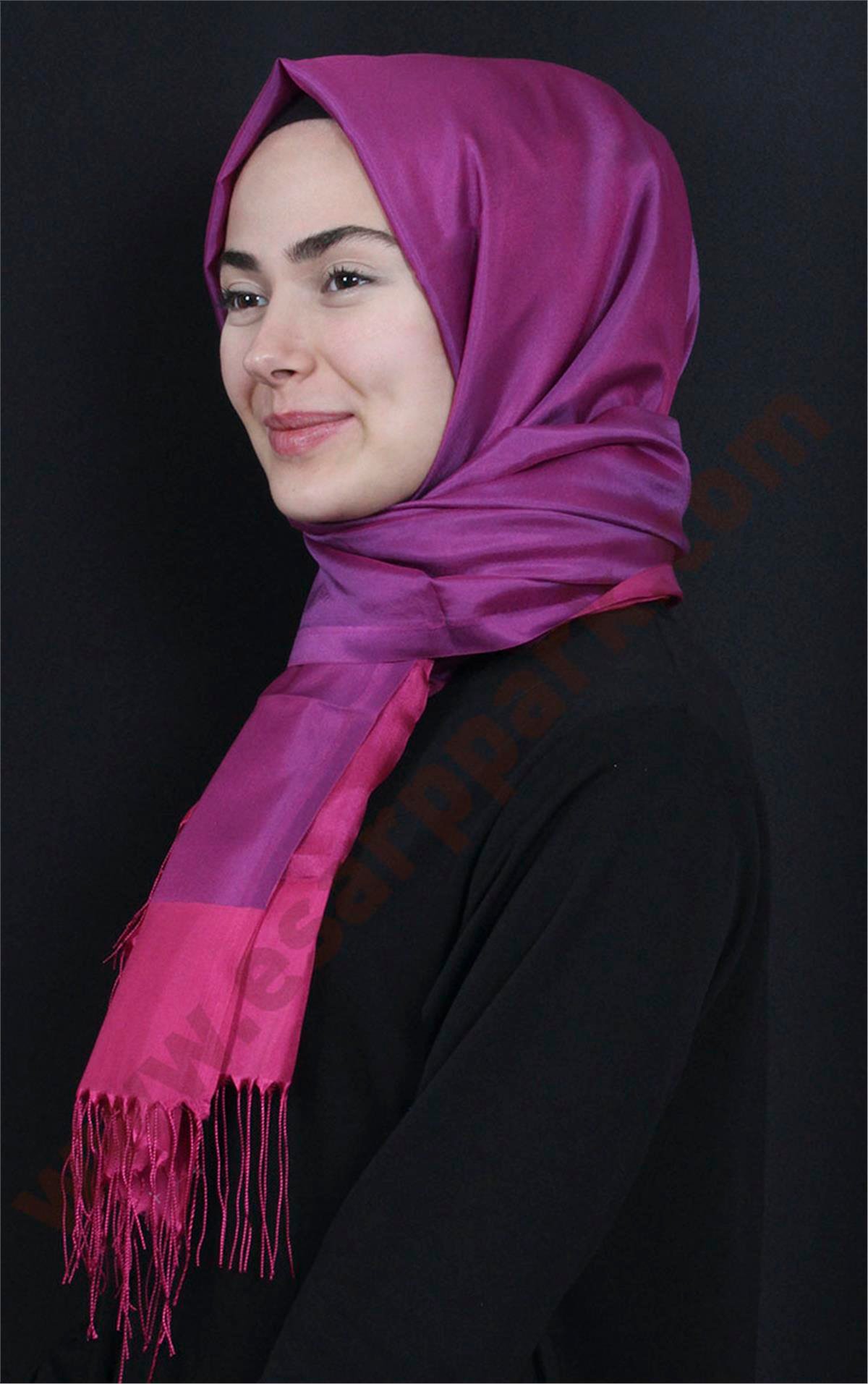 Prenses Tül Şal 2808-2 Fuşya