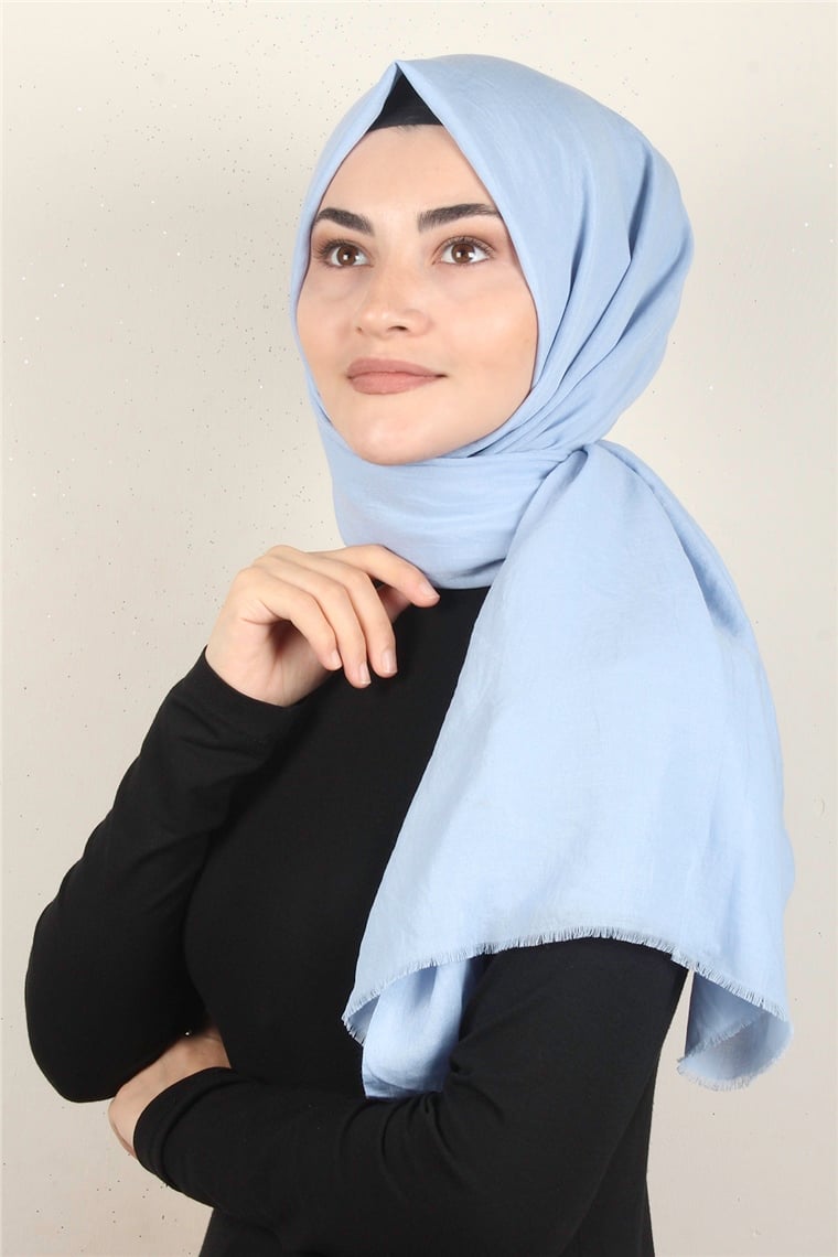 Relax Kraşlı Şal 2721-14 Bebe Mavisi