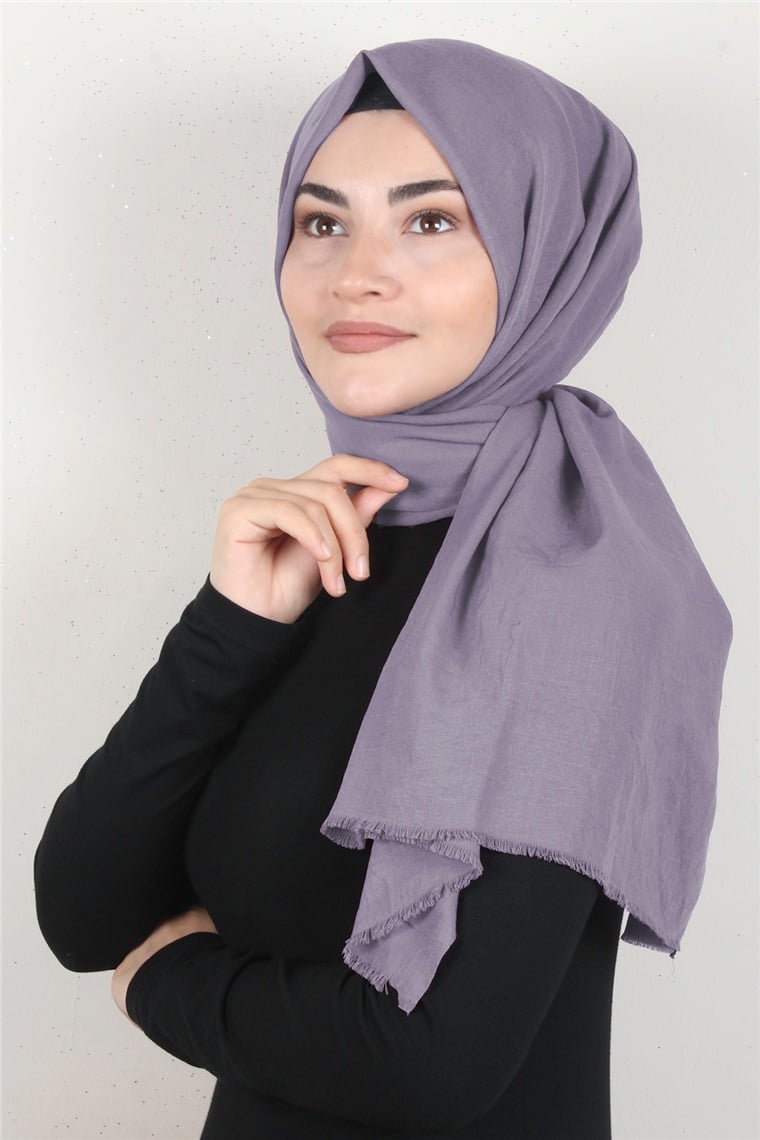 Relax Kraşlı Şal 2721-2 İncir Moru