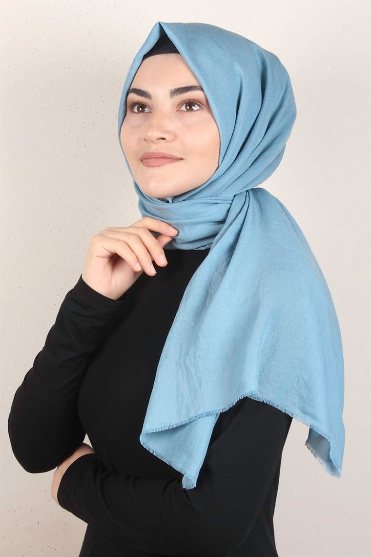 Relax Kraşlı Şal 2721-22 Gök Mavi