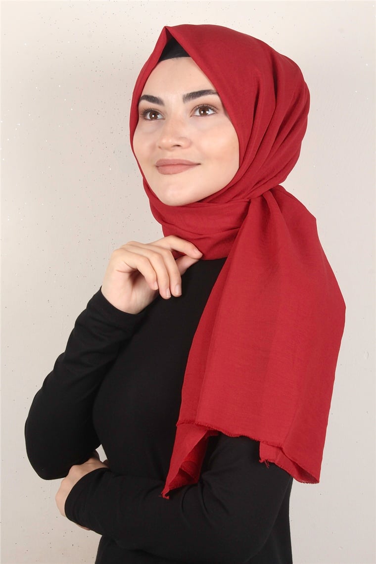 Relax Kraşlı Şal 2721-3 Kırmızı