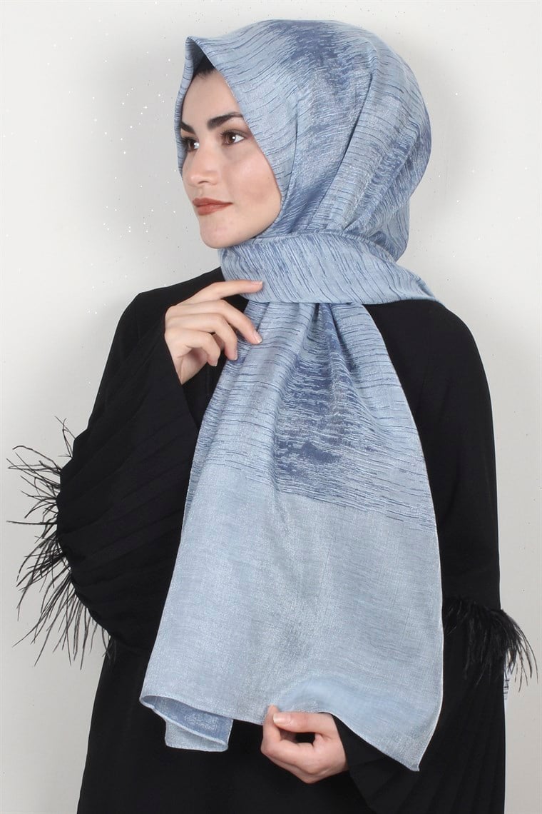 Rose Simli Şal 1385-31 Buz Mavisi