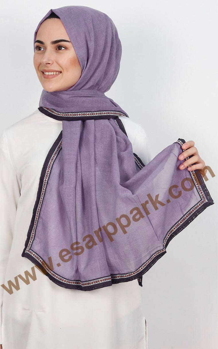 Şeritli Coton Şal 1249-14