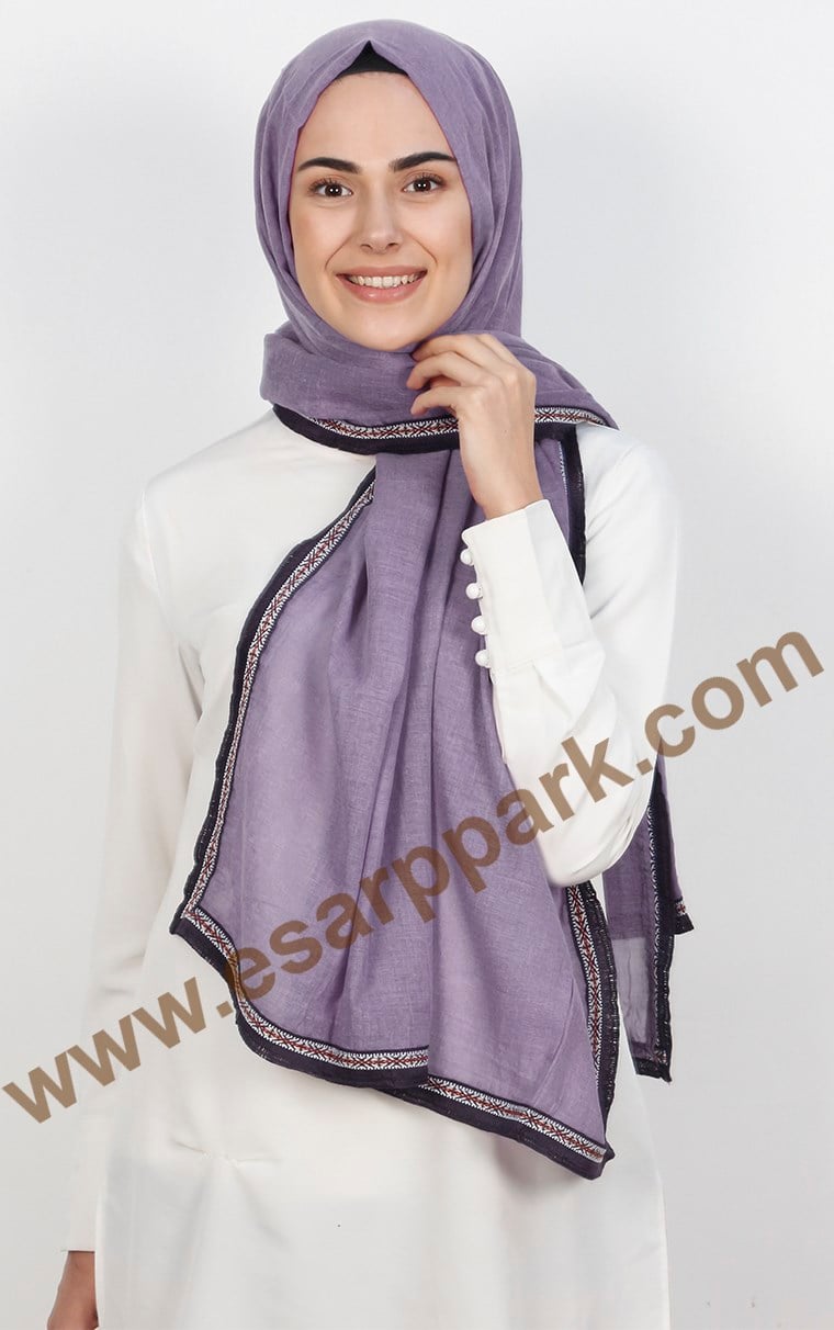 Şeritli Coton Şal 1249-14