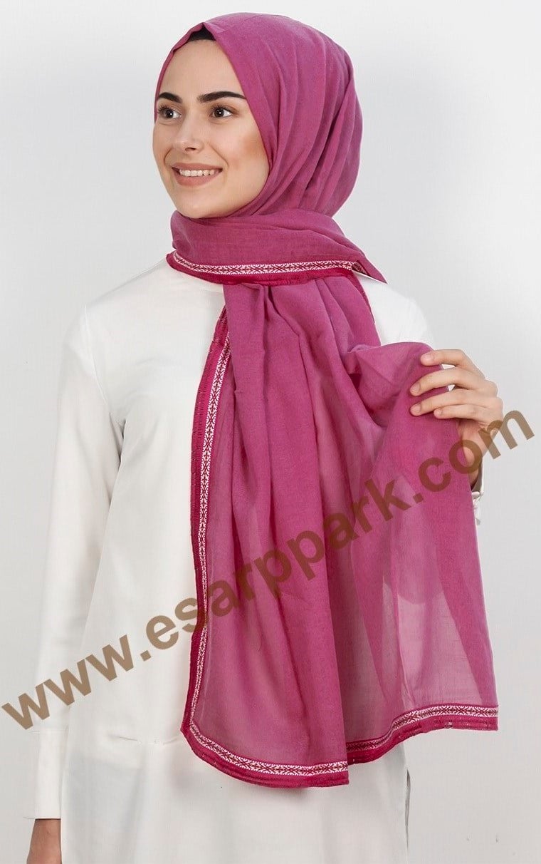 Şeritli Coton Şal 1249-8