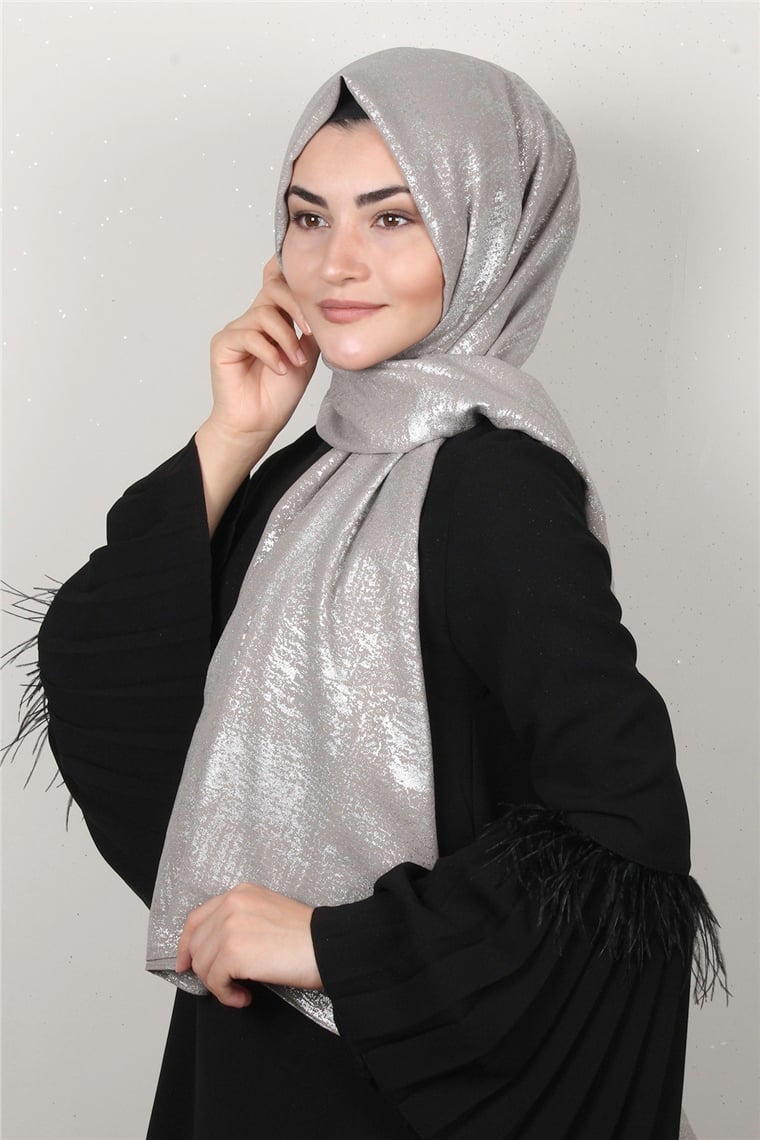 Sidelya Varaklı Şal 3090-12 Açık Vizon