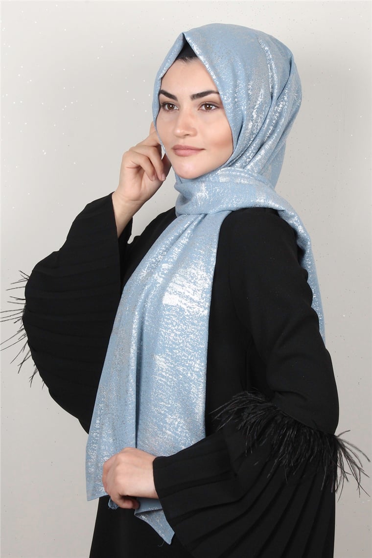 Sidelya Varaklı Şal 3090-23 Bebe Mavisi