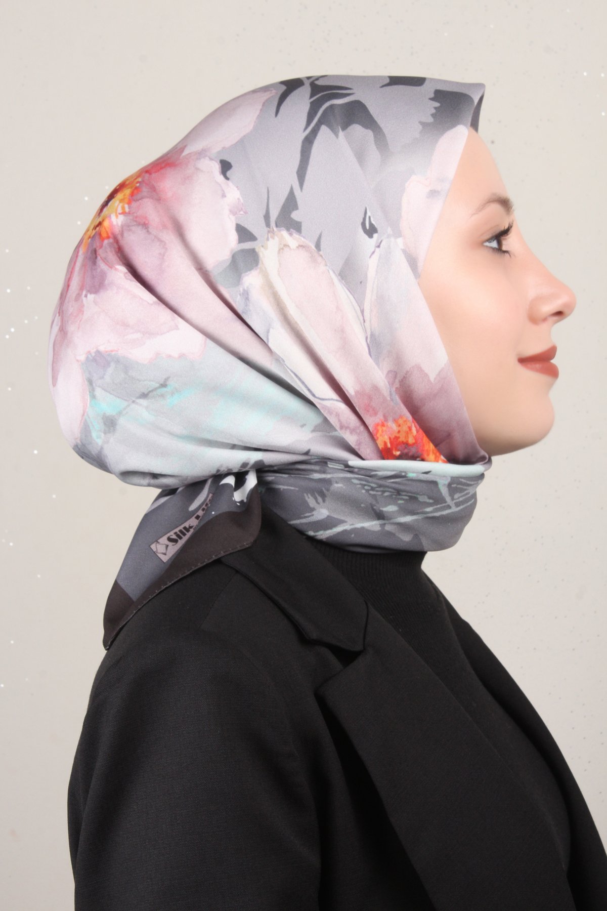 Silk Life Lotus Eşarp 4120-10 Siyah