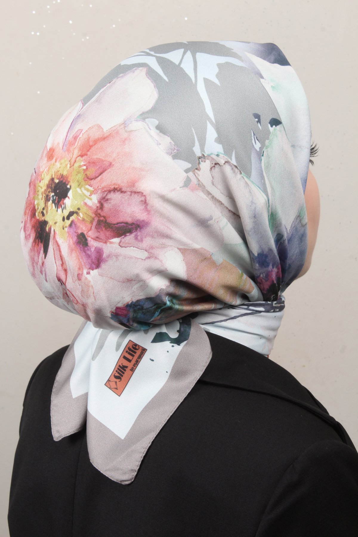 Silk Life Lotus Eşarp 4120-6 Duman