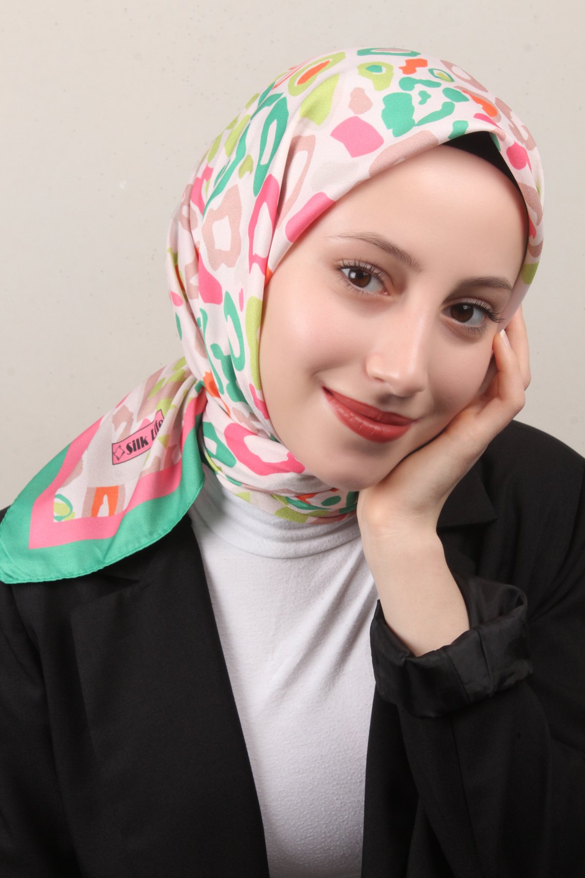 Silk Life Lotus Eşarp 4121-10 Yeşil