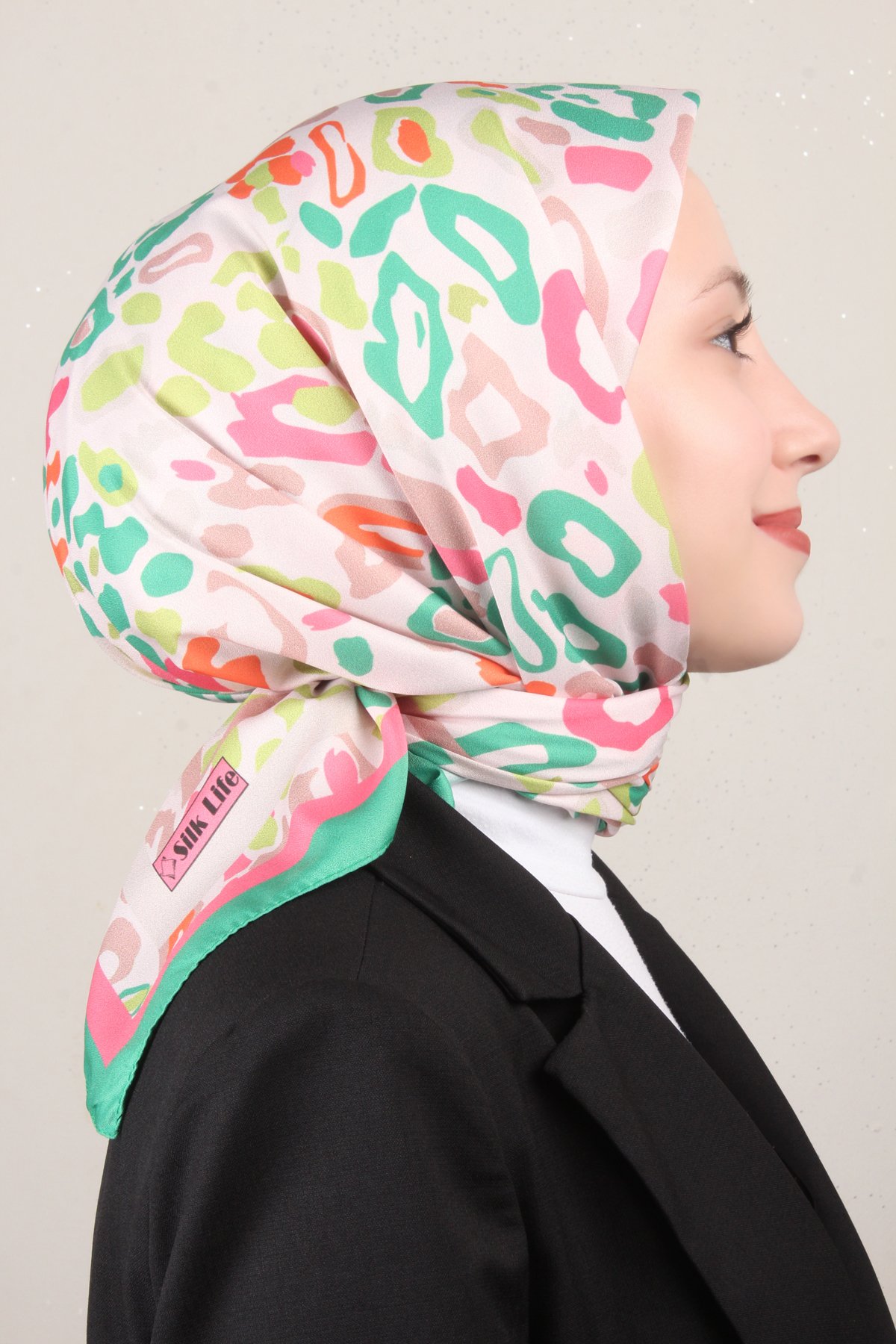 Silk Life Lotus Eşarp 4121-10 Yeşil