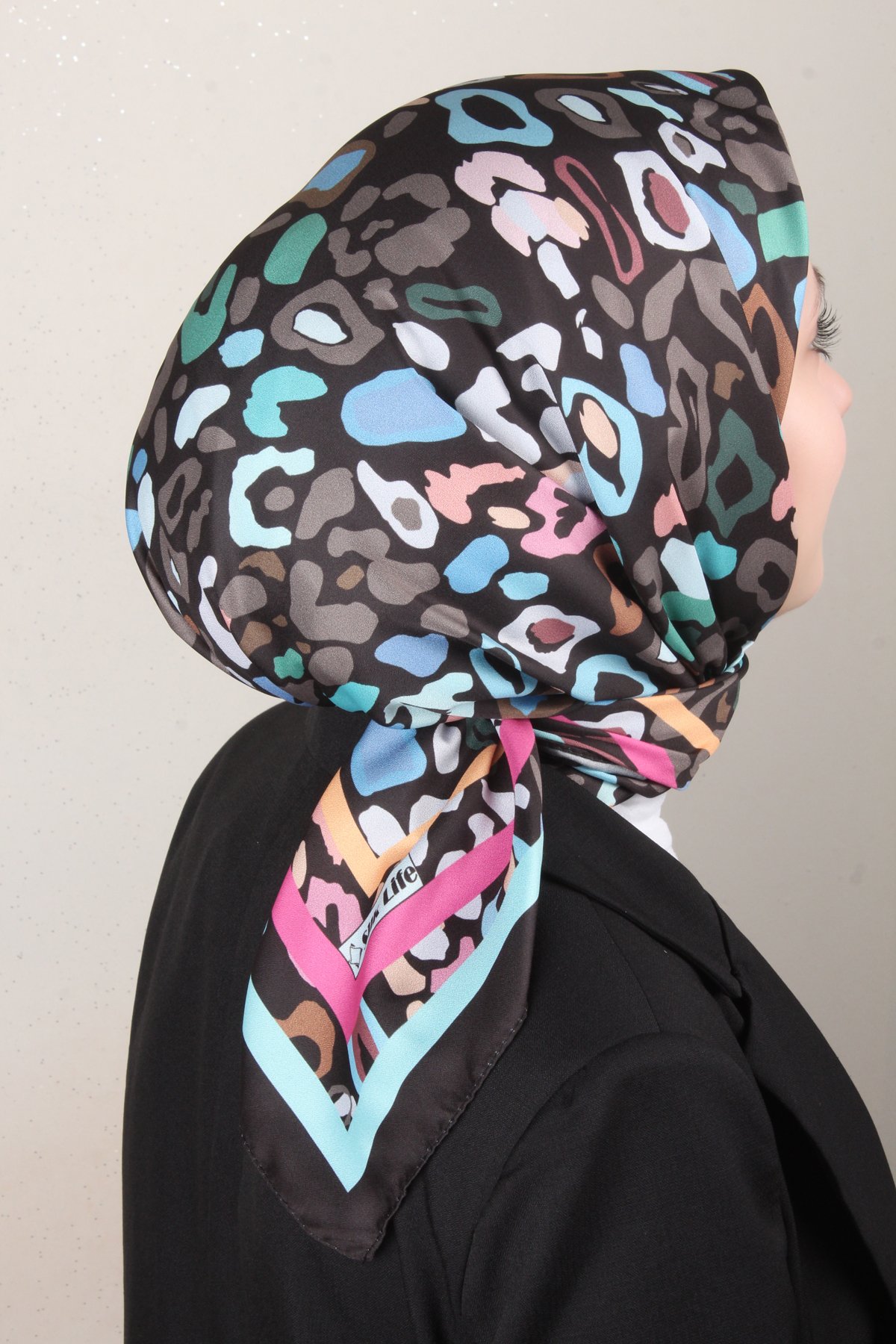 Silk Life Lotus Eşarp 4121-7 Siyah