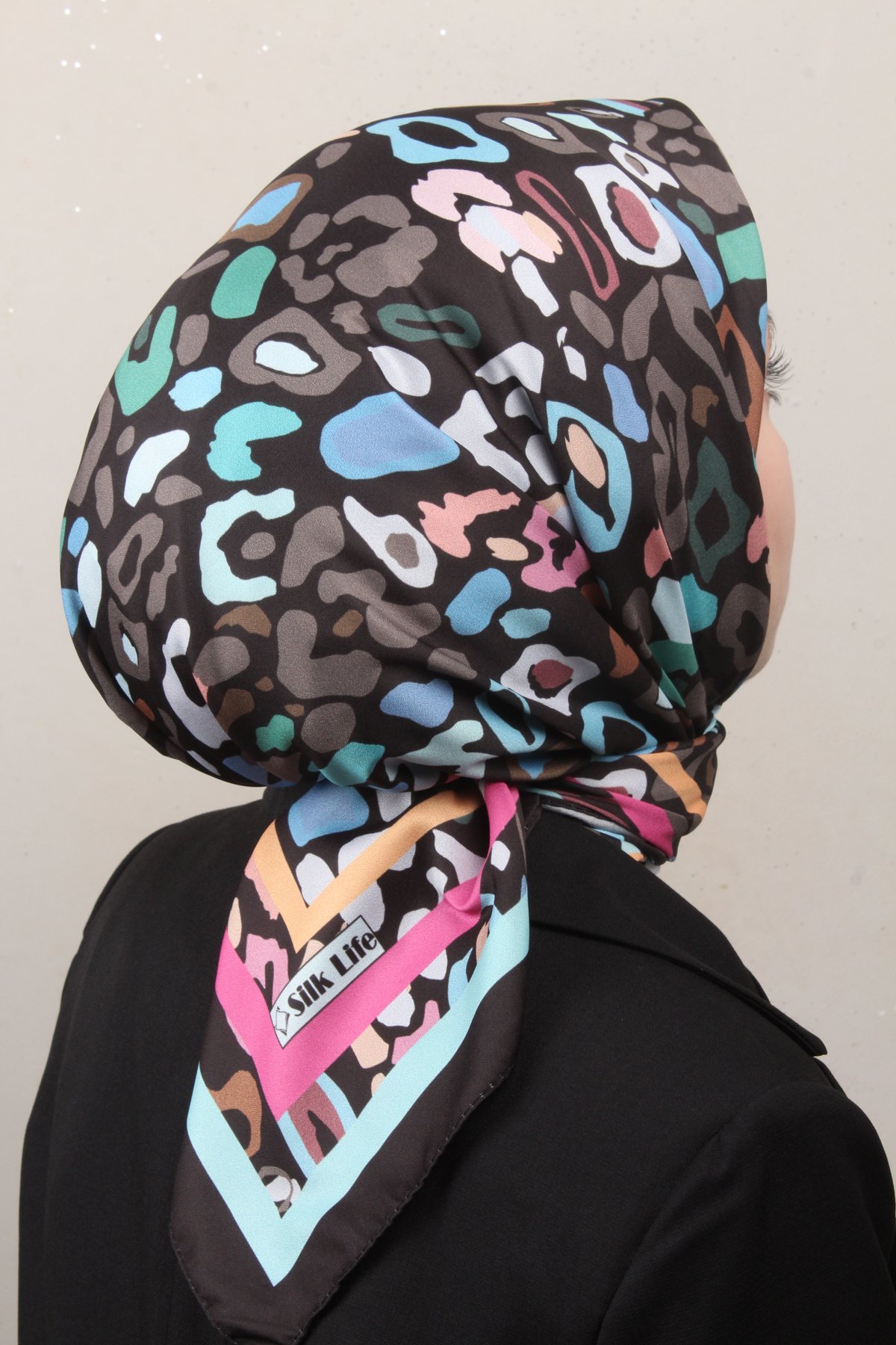 Silk Life Lotus Eşarp 4121-7 Siyah