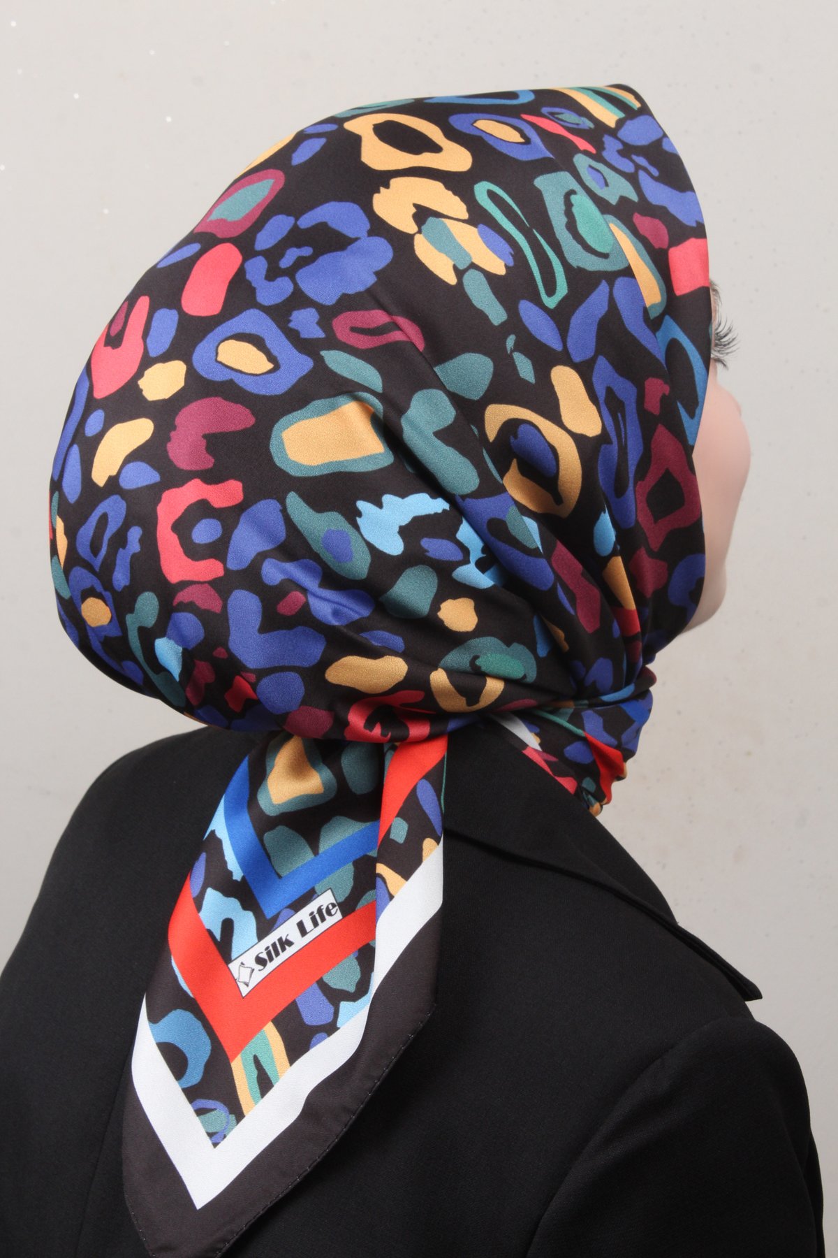 Silk Life Lotus Eşarp 4121-9 Siyah