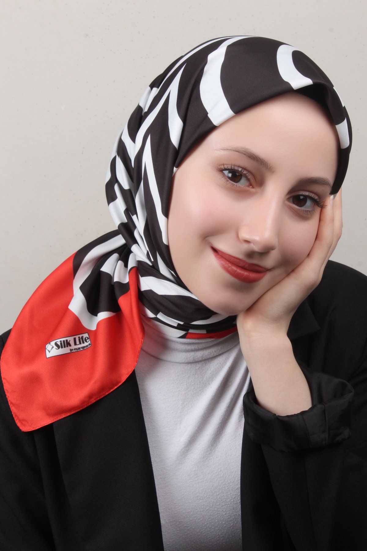 Silk Life Lotus Eşarp 4122-3 Kırmızı