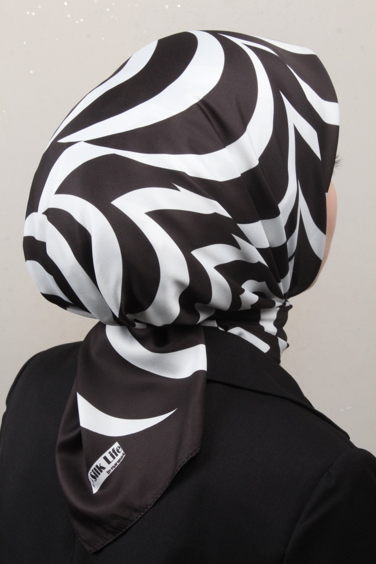 Silk Life Lotus Eşarp 4122-7 Siyah