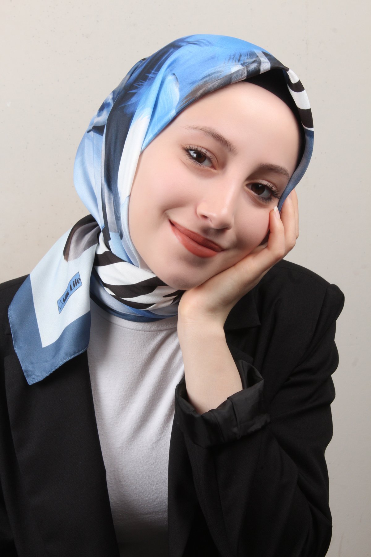 Silk Life Lotus Eşarp 4123-1 İndigo