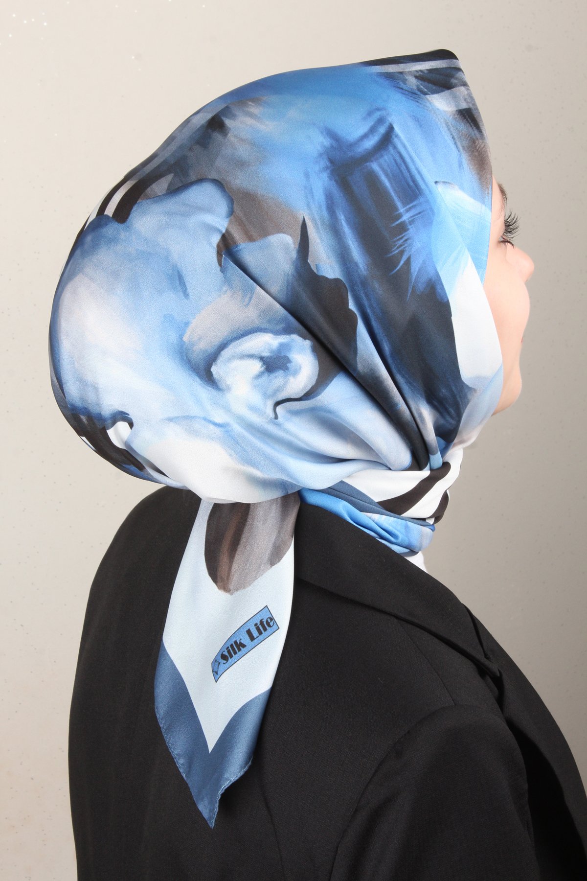 Silk Life Lotus Eşarp 4123-1 İndigo