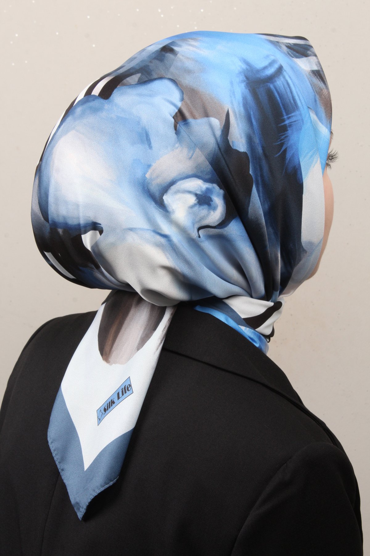 Silk Life Lotus Eşarp 4123-1 İndigo