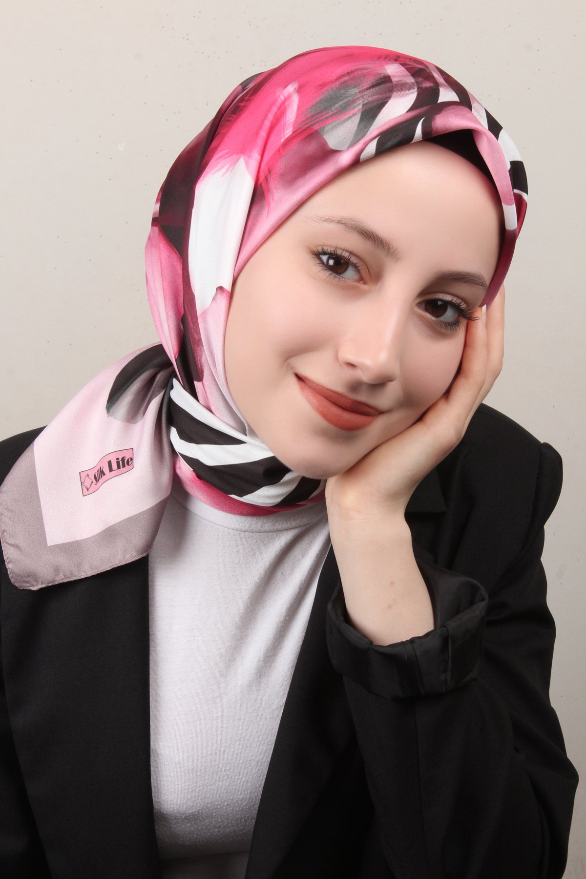 Silk Life Lotus Eşarp 4123-2 Pembe