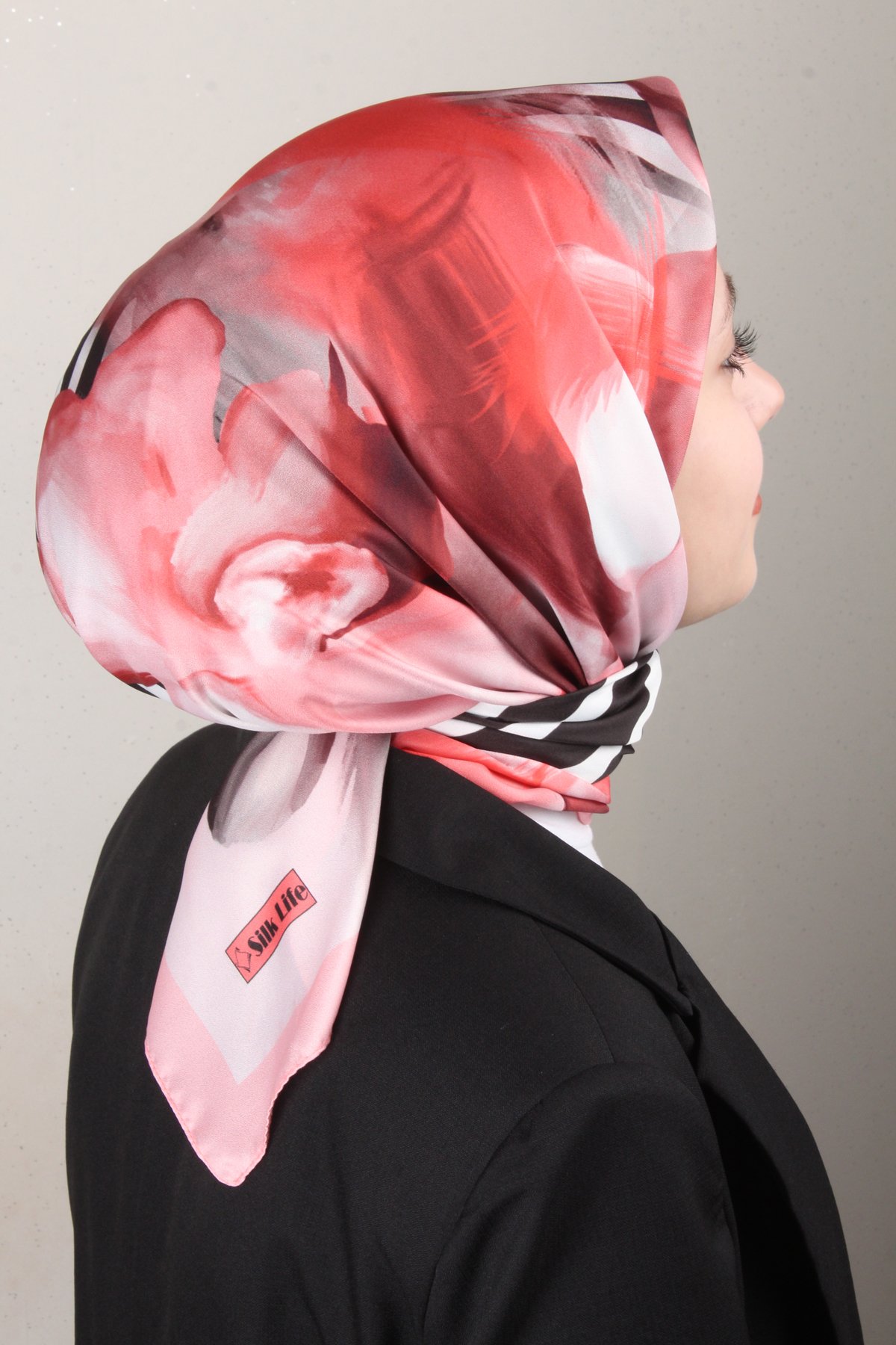 Silk Life Lotus Eşarp 4123-3 Mercan