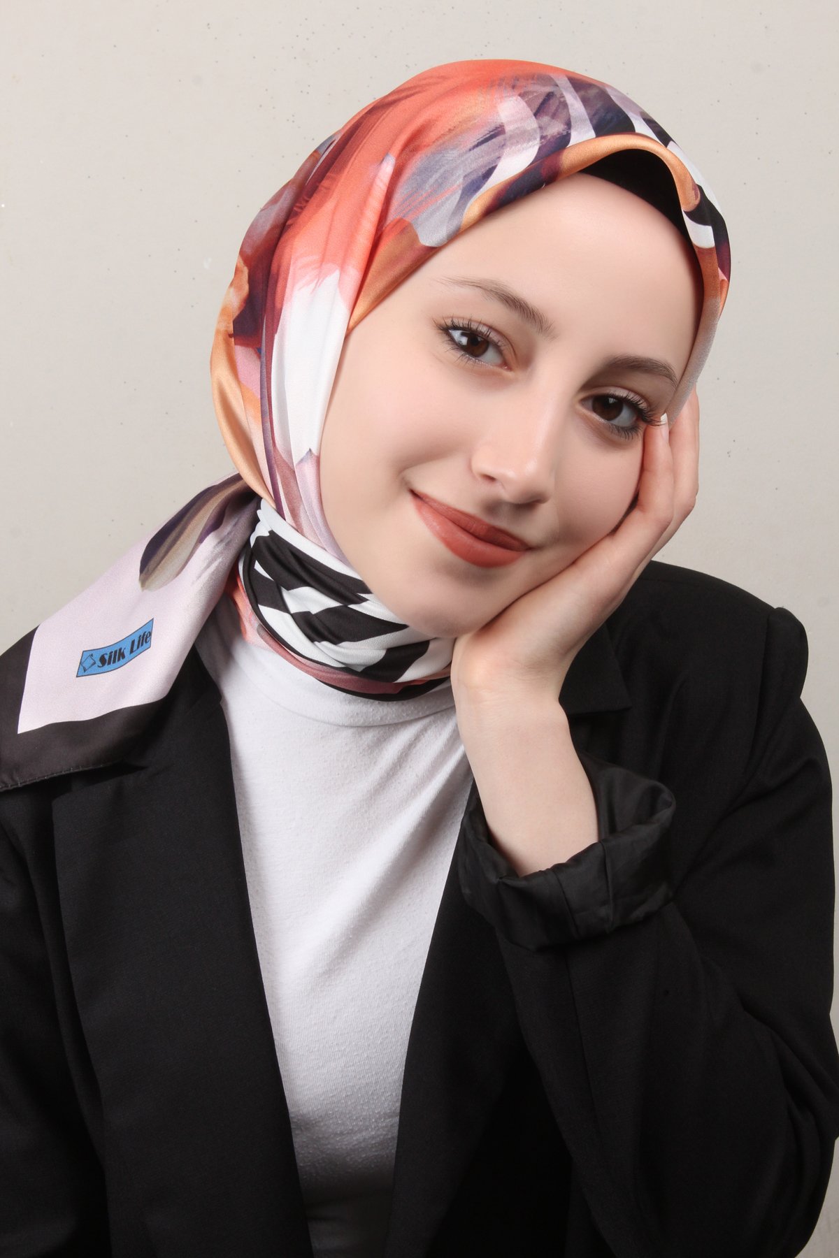 Silk Life Lotus Eşarp 4123-4 Turuncu