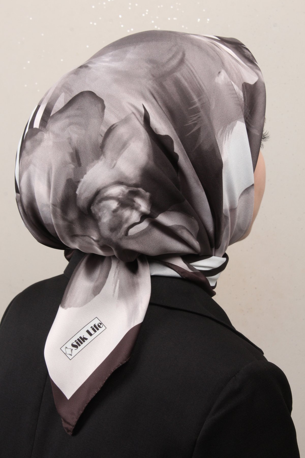 Silk Life Lotus Eşarp 4123-5 Siyah