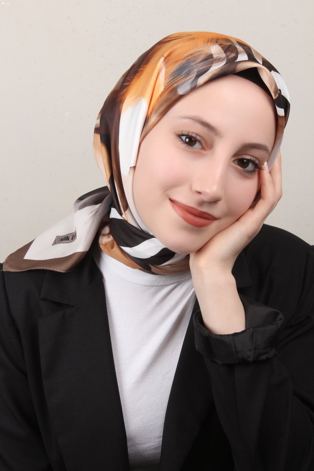 Silk Life Lotus Eşarp 4123-6 Koyu Haki