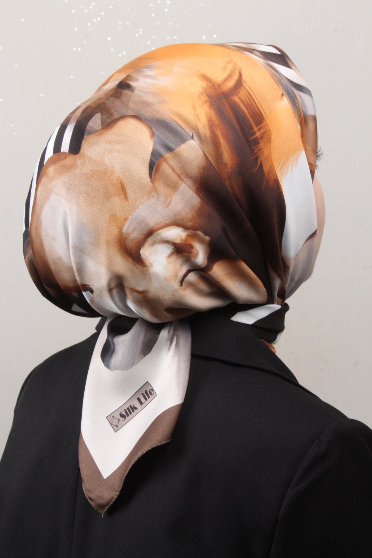 Silk Life Lotus Eşarp 4123-6 Koyu Haki