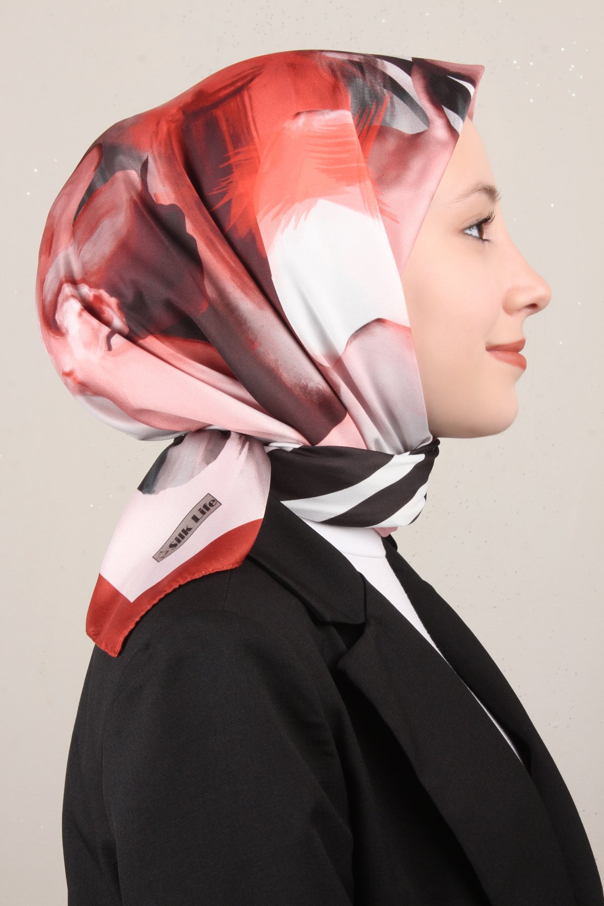 Silk Life Lotus Eşarp 4123-7 Koyu Taba