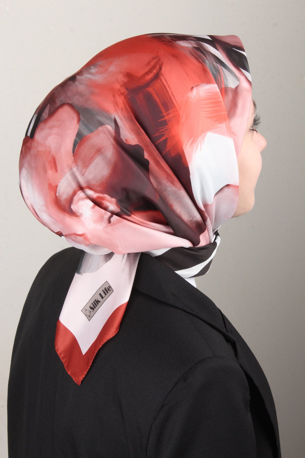 Silk Life Lotus Eşarp 4123-7 Koyu Taba