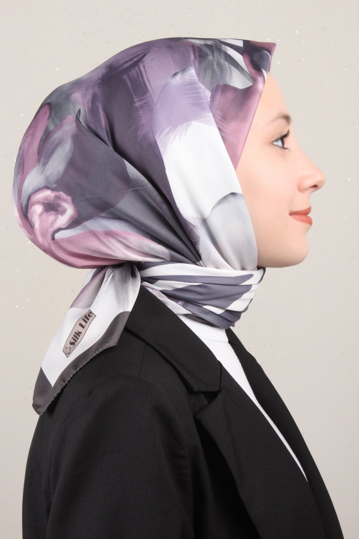 Silk Life Lotus Eşarp 4123-8 Lila