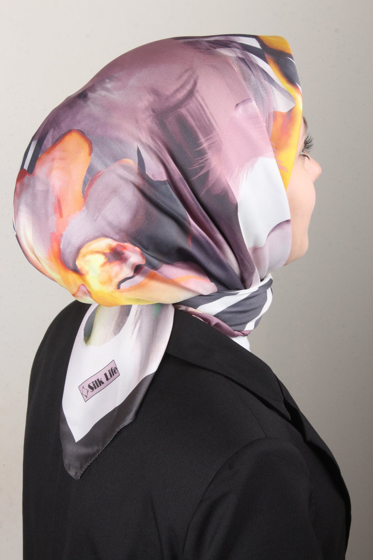 Silk Life Lotus Eşarp 4123-9 Gri