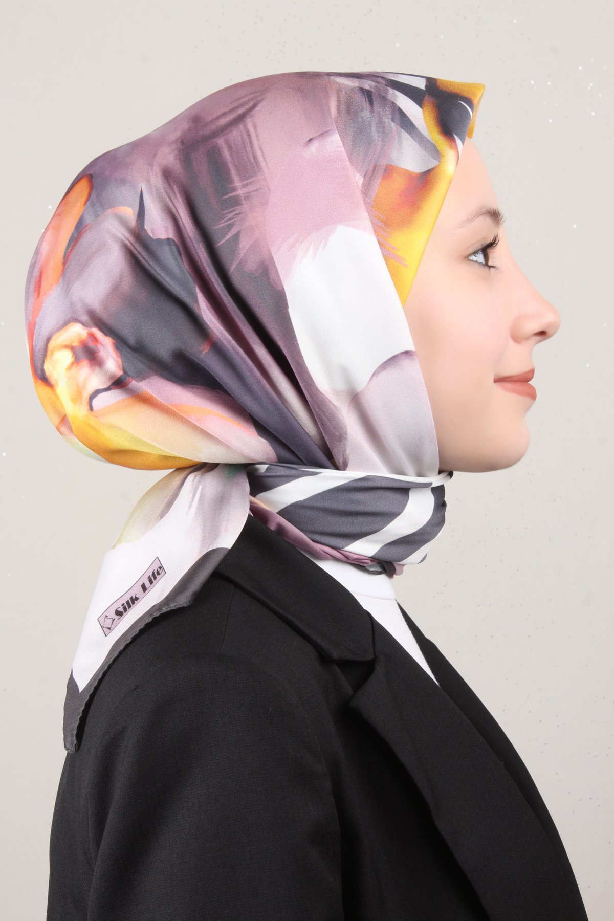 Silk Life Lotus Eşarp 4123-9 Gri