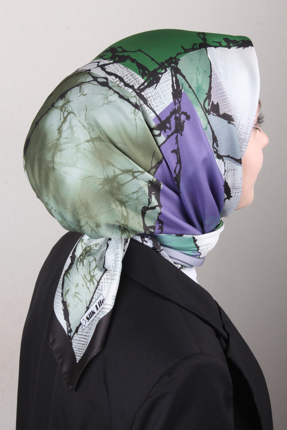 Silk Life Lotus Eşarp 4124-6 Yeşil