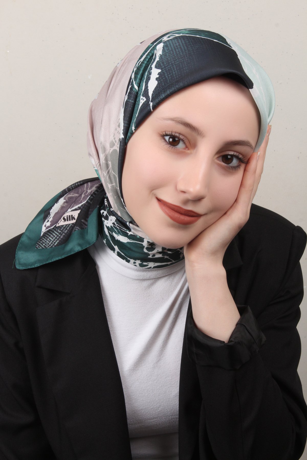 Silk Life Lotus Eşarp 4124-7 Zümrüt