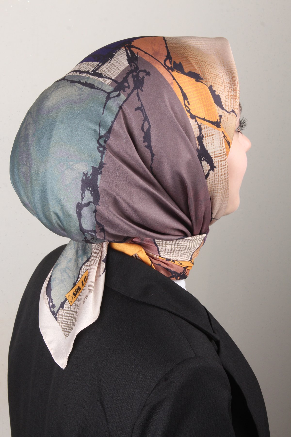 Silk Life Lotus Eşarp 4124-8 Turuncu