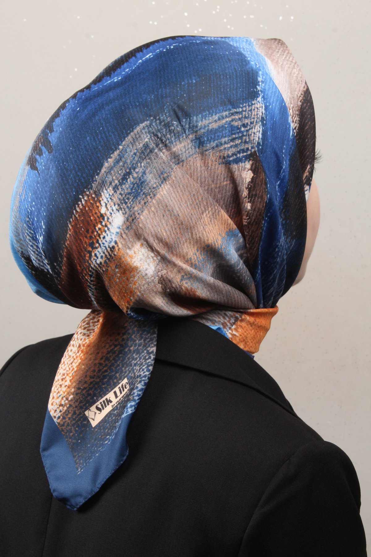 Silk Life Lotus Eşarp 4125-1 Lacivert