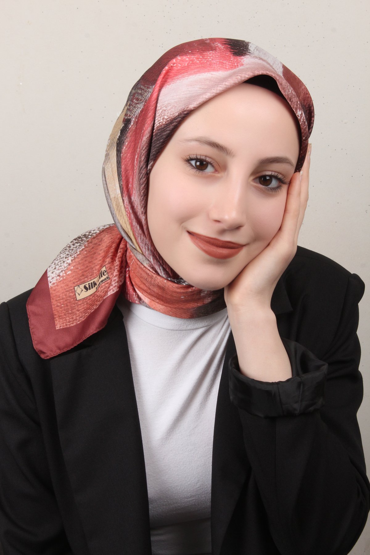 Silk Life Lotus Eşarp 4125-2 Taba