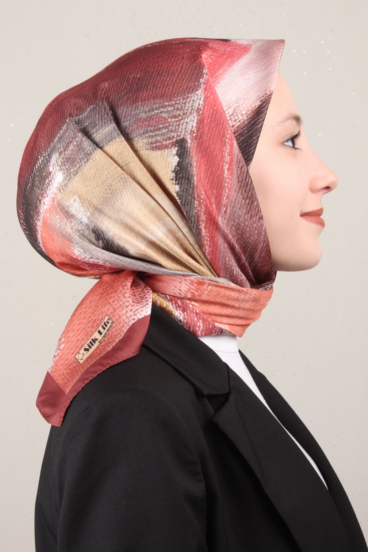 Silk Life Lotus Eşarp 4125-2 Taba