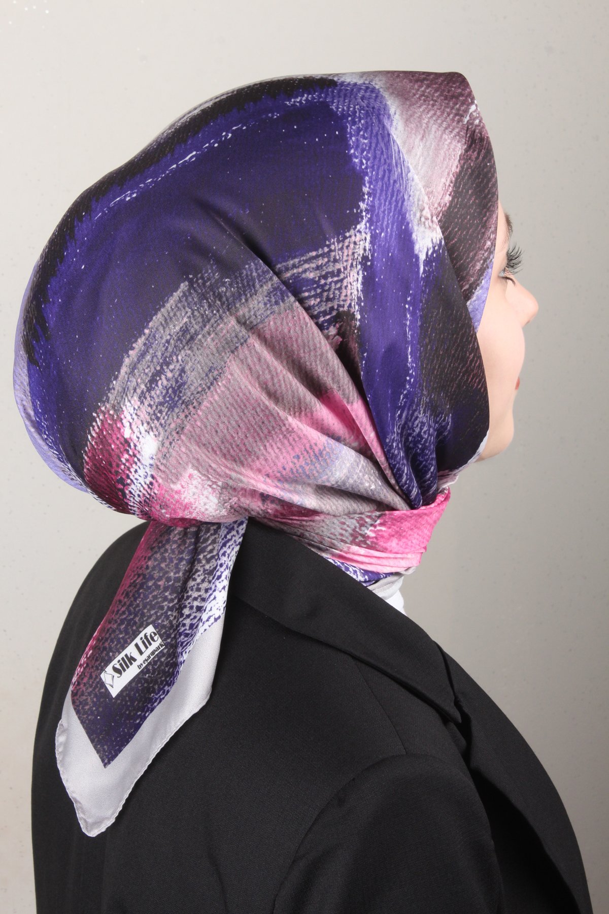 Silk Life Lotus Eşarp 4125-4 Mor