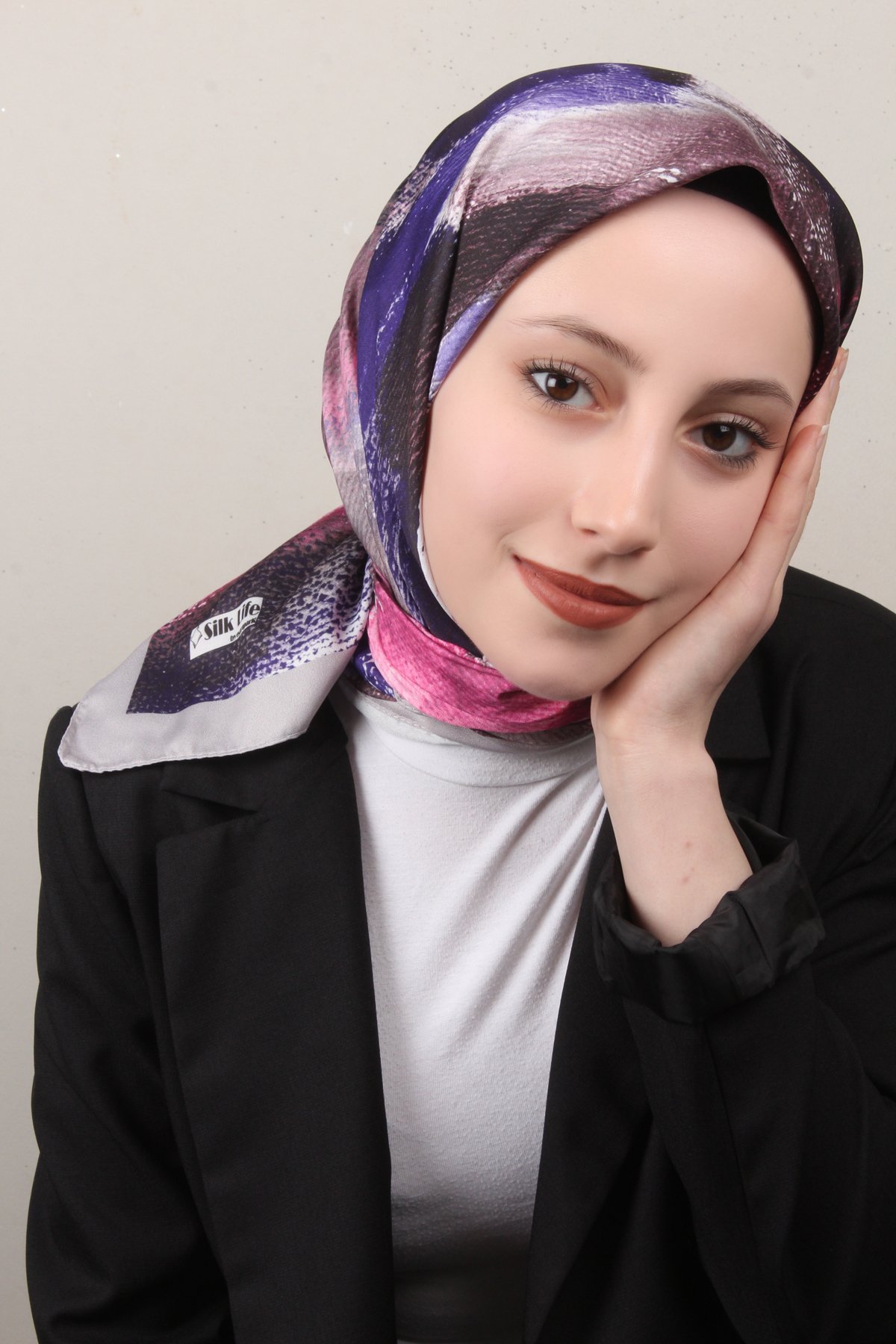 Silk Life Lotus Eşarp 4125-4 Mor