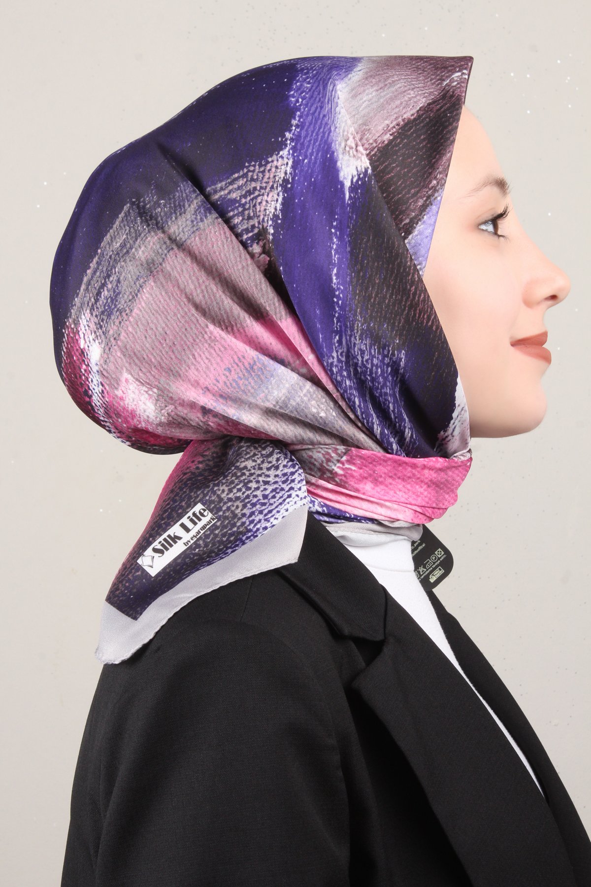 Silk Life Lotus Eşarp 4125-4 Mor