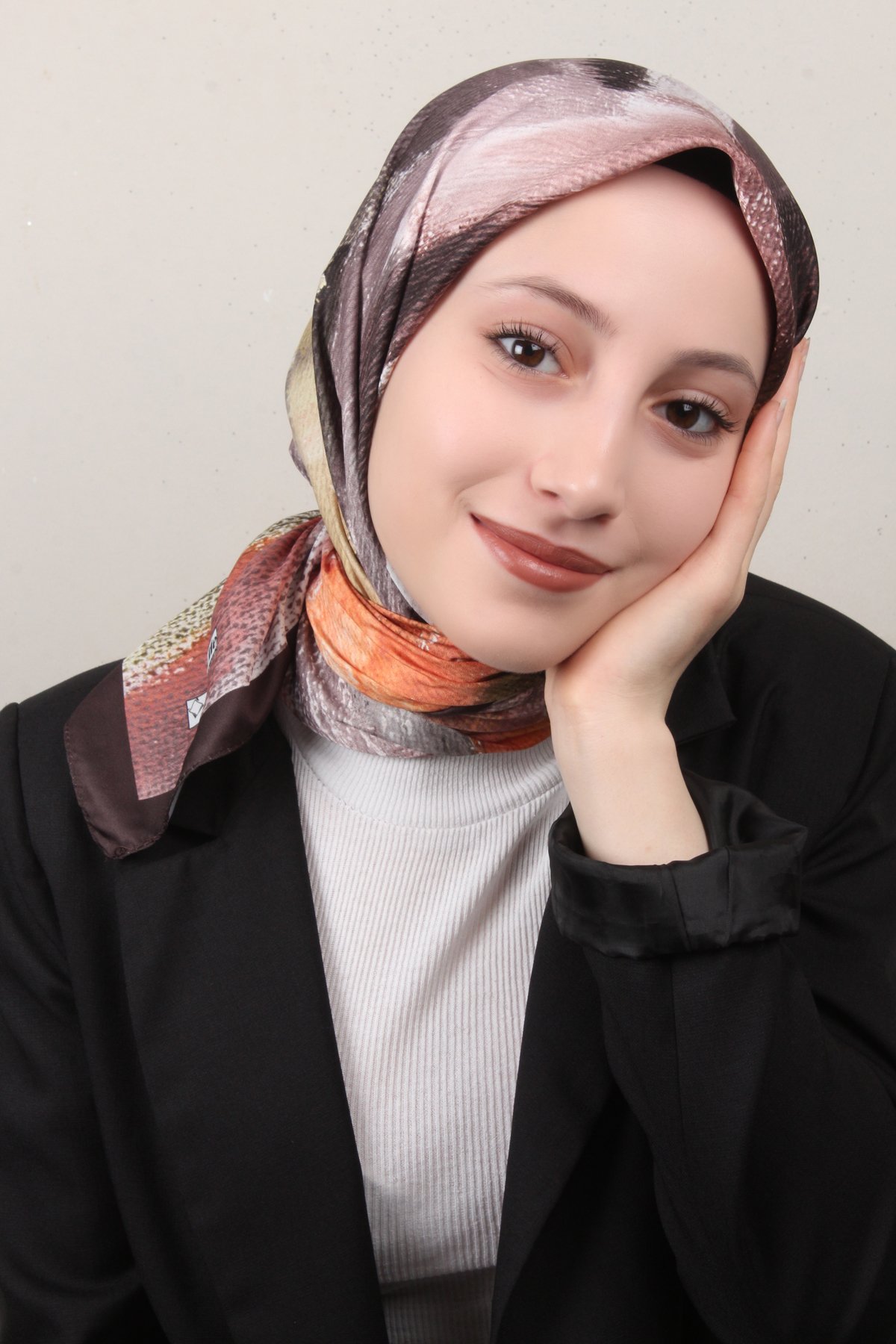 Silk Life Lotus Eşarp 4125-6 Haki