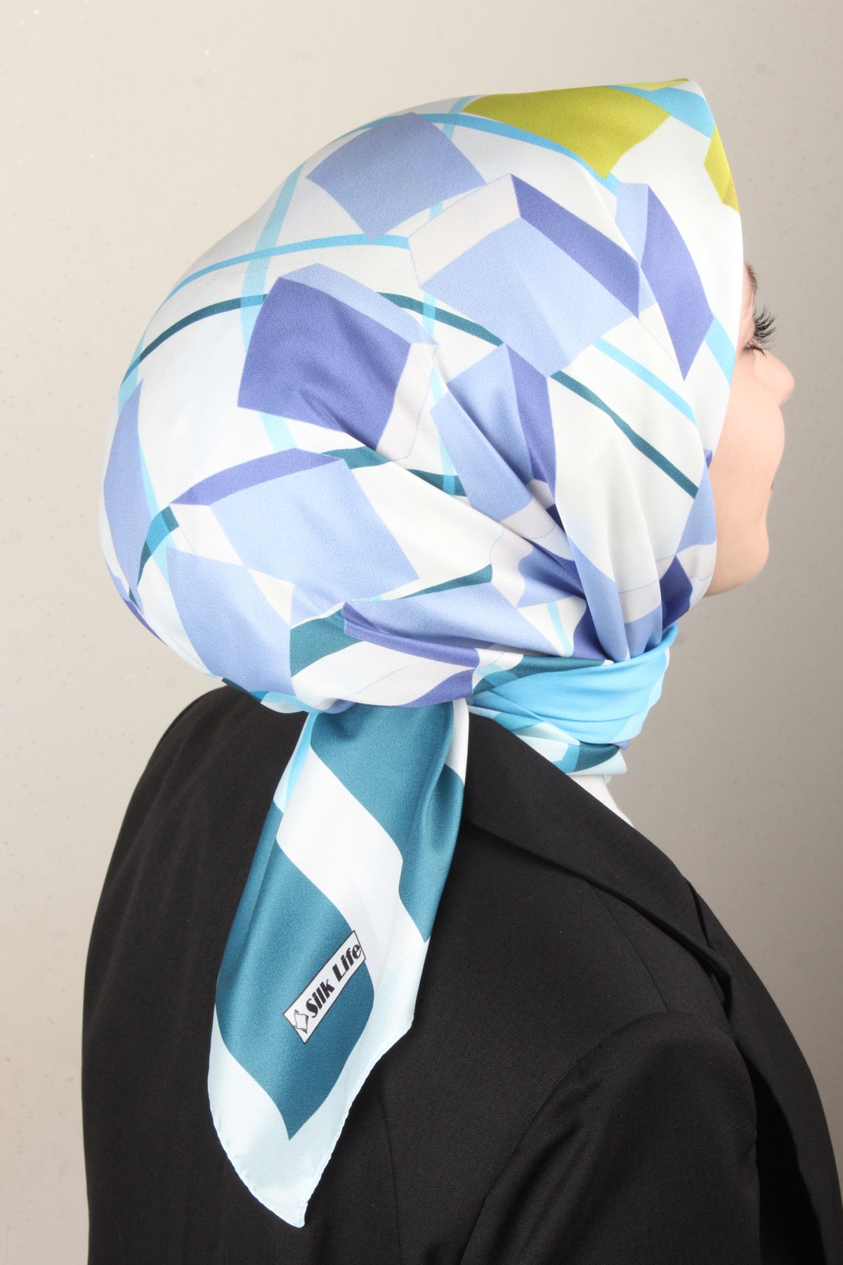 Silk Life Lotus Eşarp 4126-1 Turkuaz