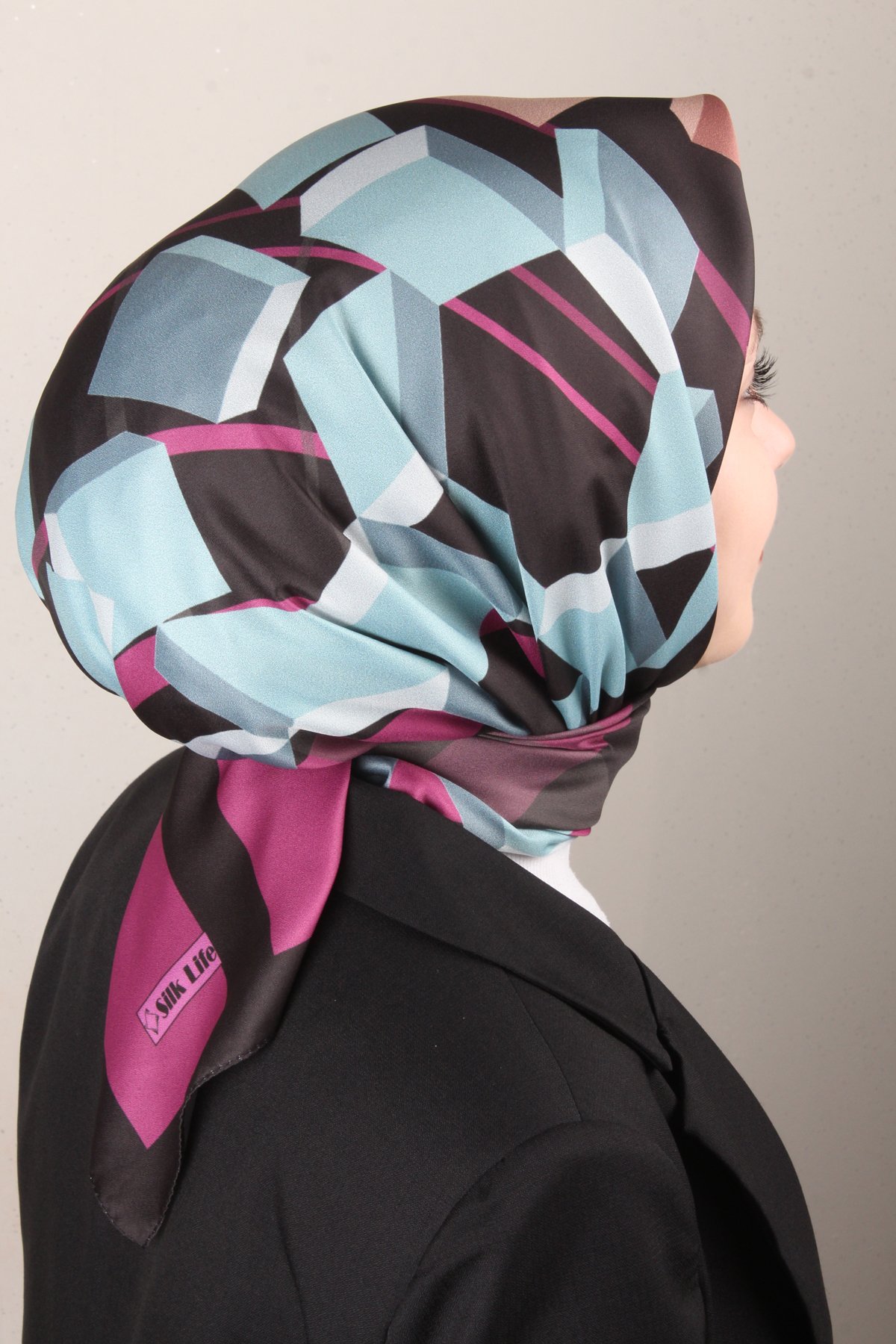 Silk Life Lotus Eşarp 4126-3 Siyah