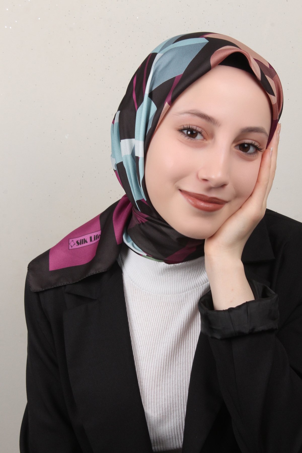 Silk Life Lotus Eşarp 4126-3 Siyah