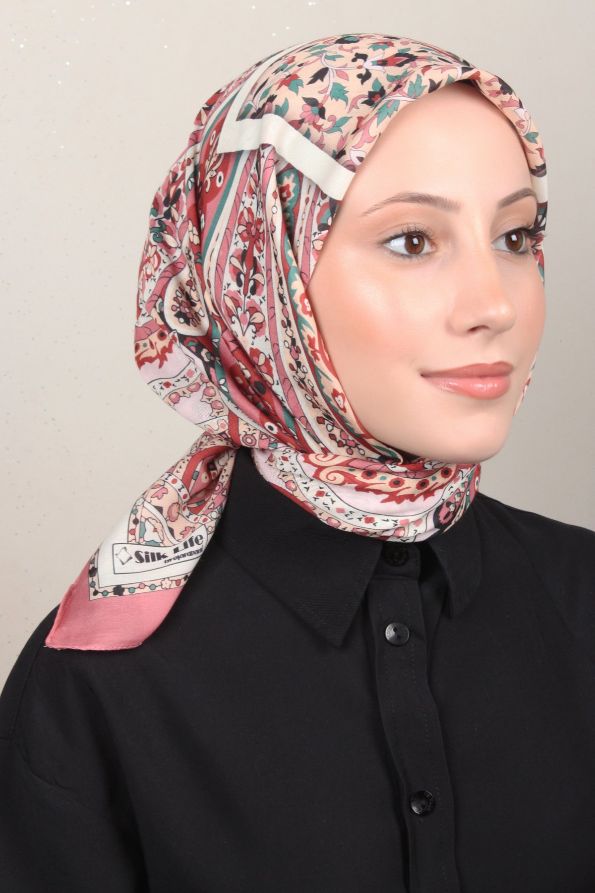 Silk Life Lotus Eşarp 4127-10 Gül Kurusu 