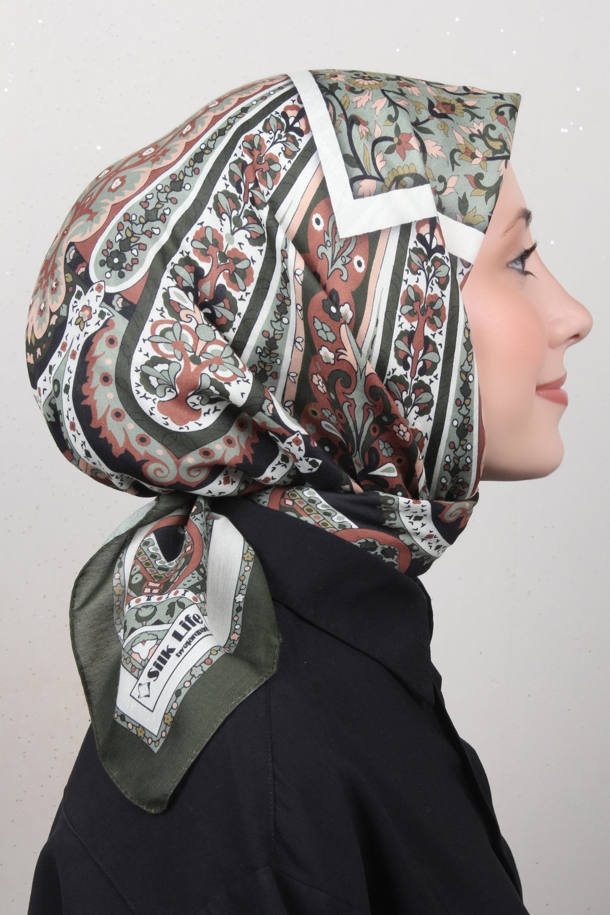 Silk Life Lotus Eşarp 4127-2 Haki 